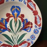 Anciens plats creux en faïence, à motif floraux, xixeme/début xxeme