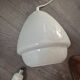 vintage pendant light from the 60s and 70s in white opaline with rosette