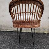 Wicker armchair, 1950s