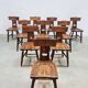 Vintage brutalist T-back dining chairs Pierre Chapo style
