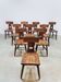 Vintage brutalist T-back dining chairs Pierre Chapo style