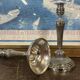 Pair of silver-plated bronze candlesticks from the early 20th century