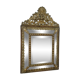 Miroir à parecloses en laiton repoussé et bois Napoléon III 43x70cm