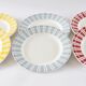 6 multicolored Digoin flat plates