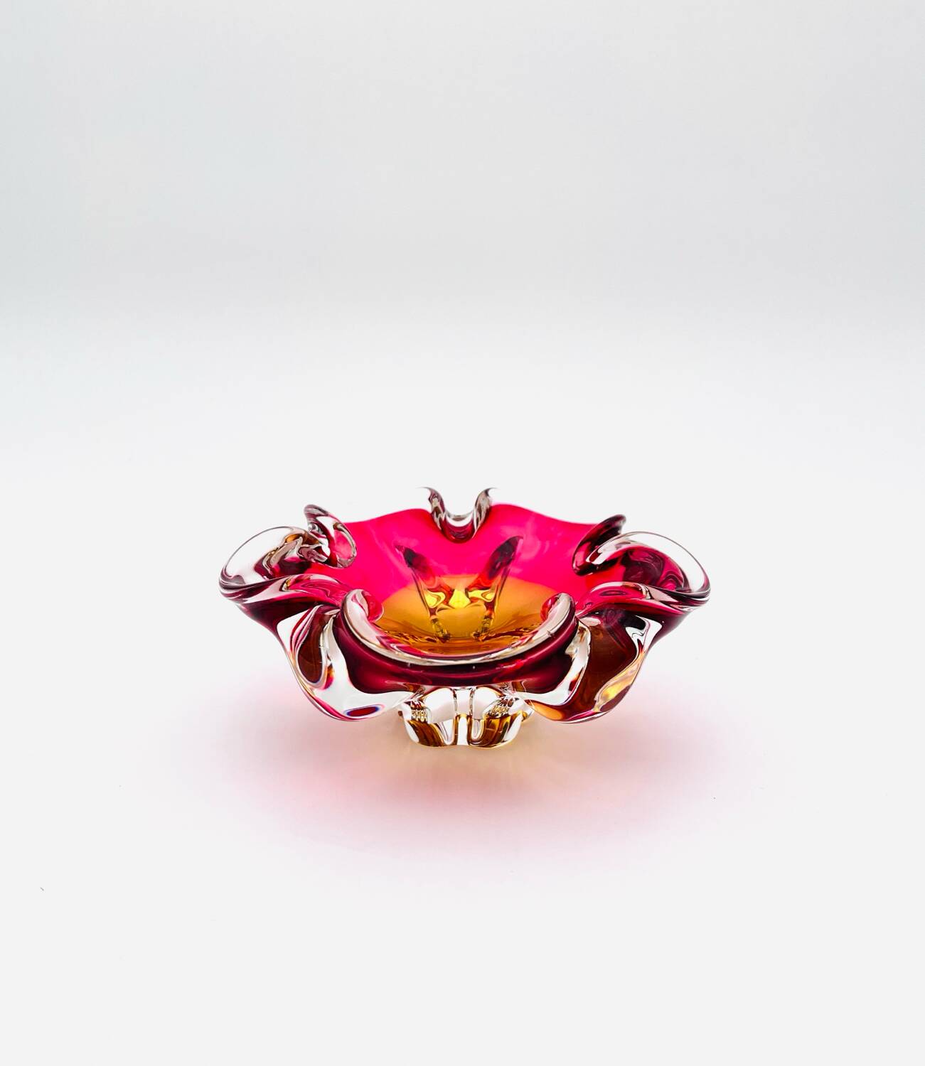 Sommerso Coupe Josef Hospodka - Bohemian Glass Art Design - Circa 60