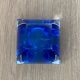 Vintage Sommerso glass ashtray in Murano style, square blue shape.