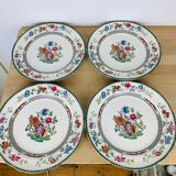 4 flat plates Spode Chinese Rose English
