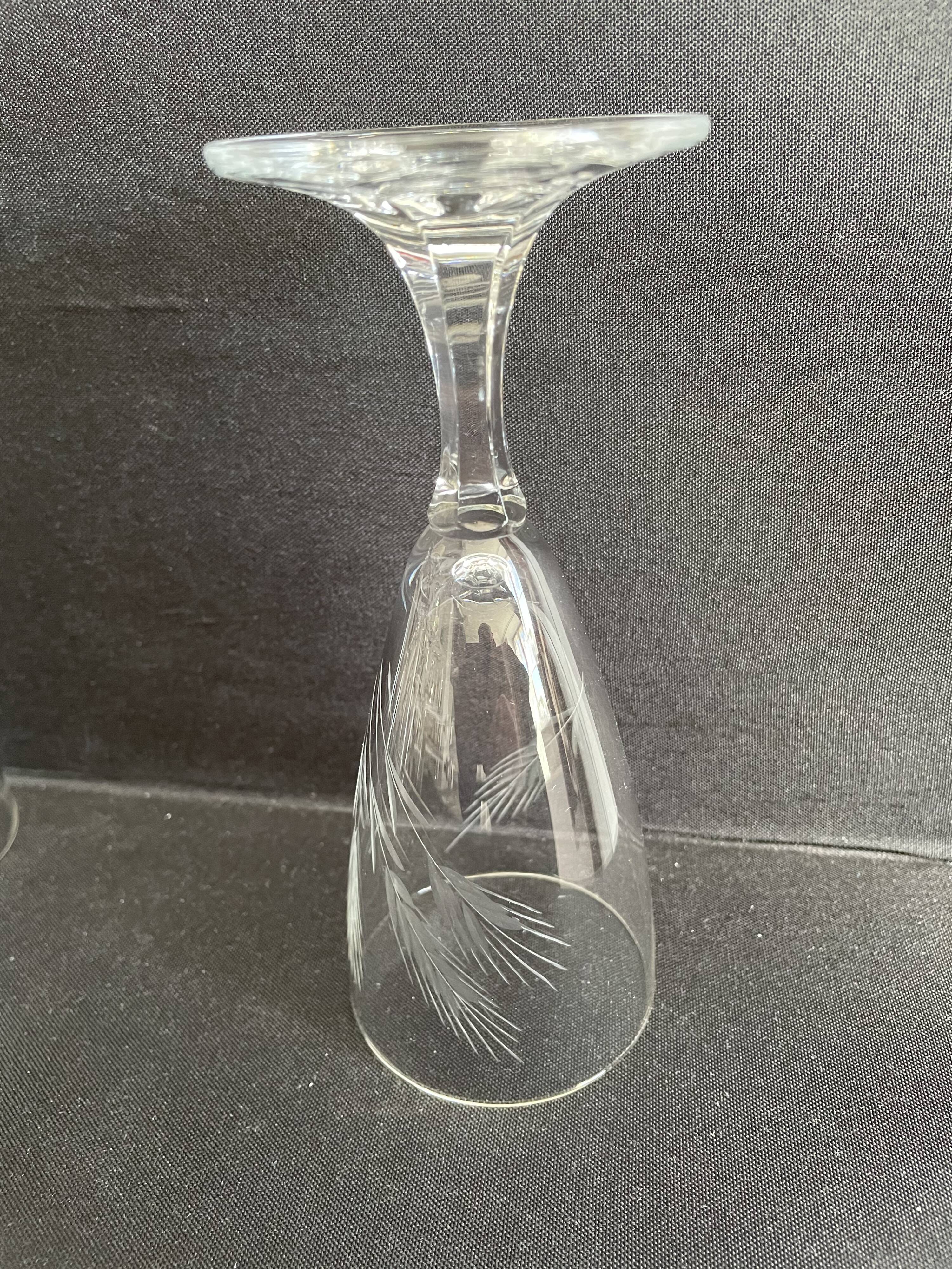 Champagne flutes in cut crystal