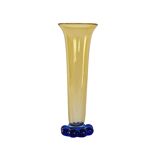 Glass vase “Amber & Cobalt Blue,” Swedish design, 1960s, manufacturer: Orre