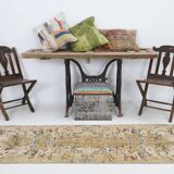 2x10 Beige Brown Floral Turkish Runner Rug, 73x302Cm SK 7009