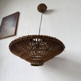 60s Ufo pendant light in Italian wicker