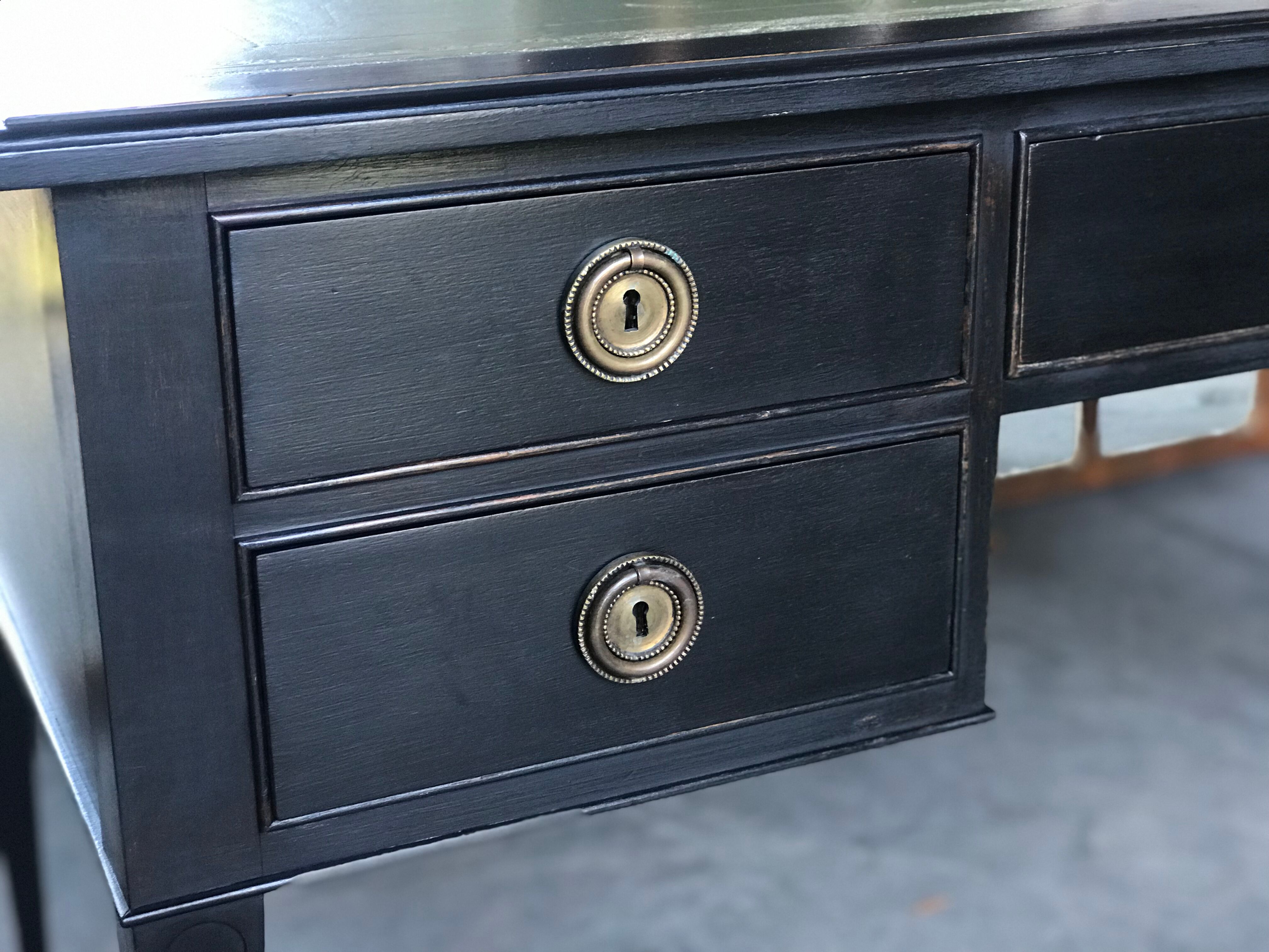 Blackened wooden lady desk