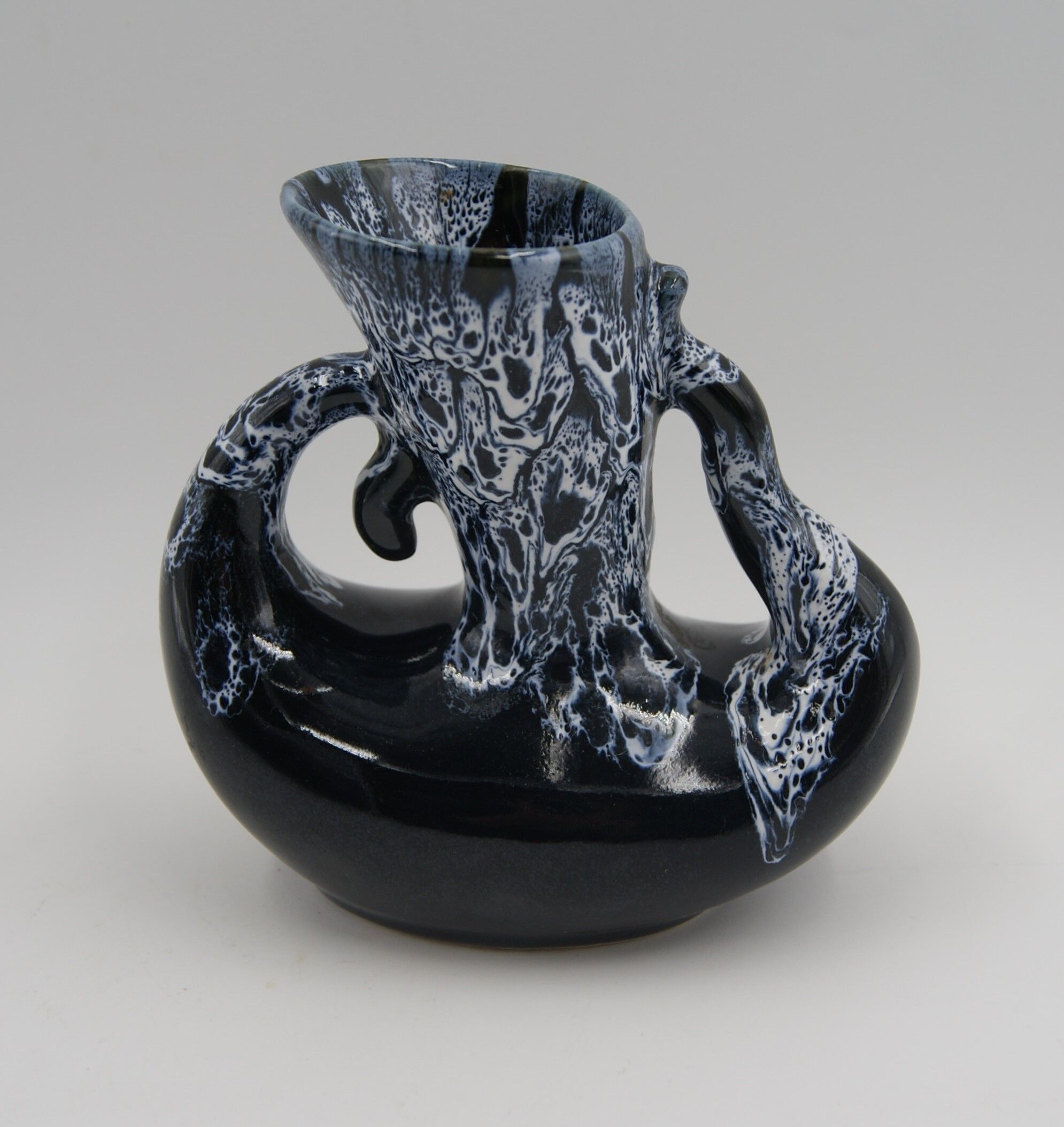 Vintage flamed sandstone vase