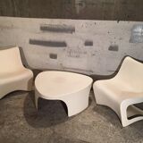 Two armchairs and a coffee table