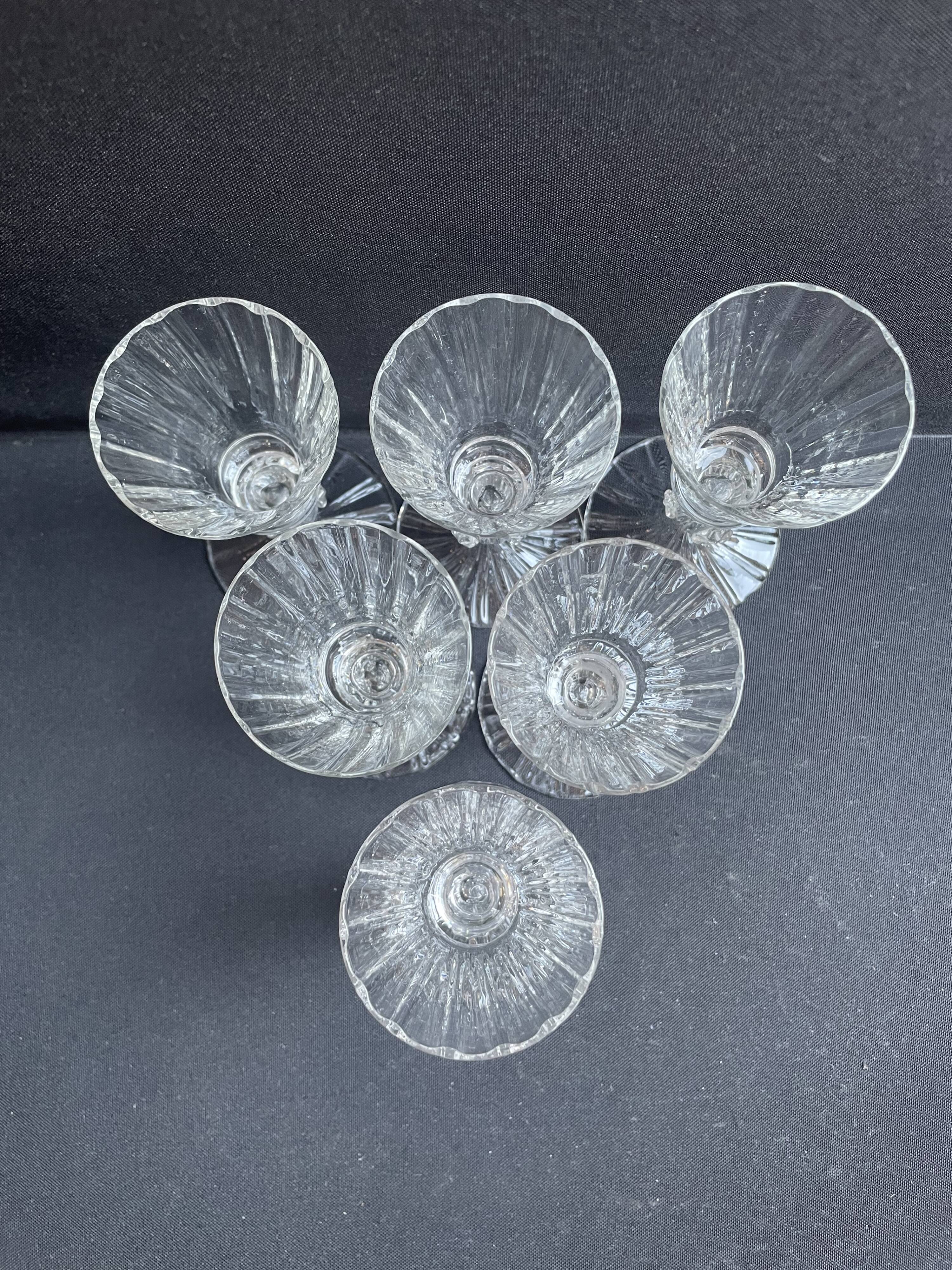 6 Daum Florentine service glasses – late 19th century