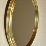 Round gold metal mirror 31 cm