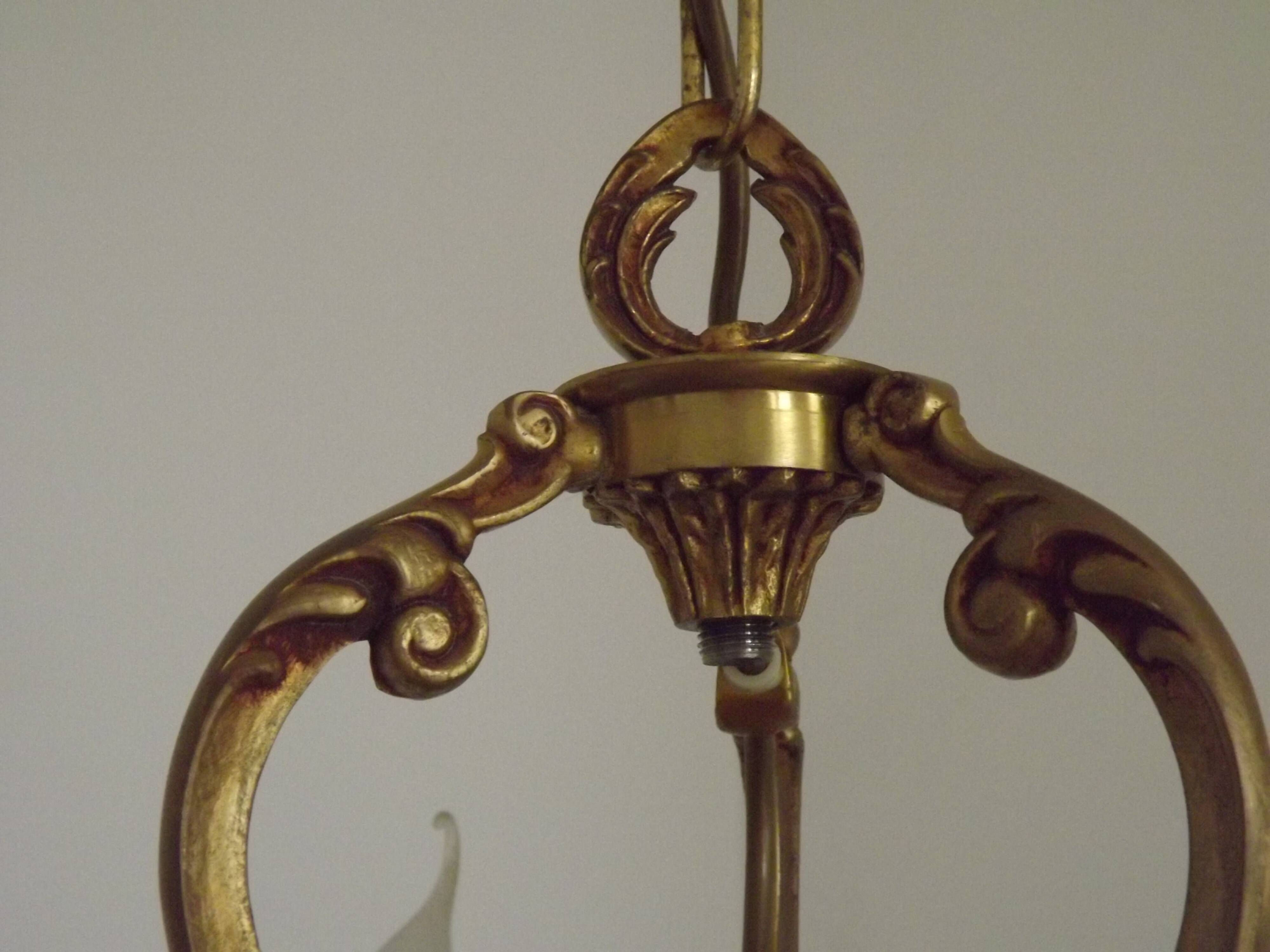 French Art Nouveau Bronze 3 Light Acanthus Detail Cage Candlestick 5476