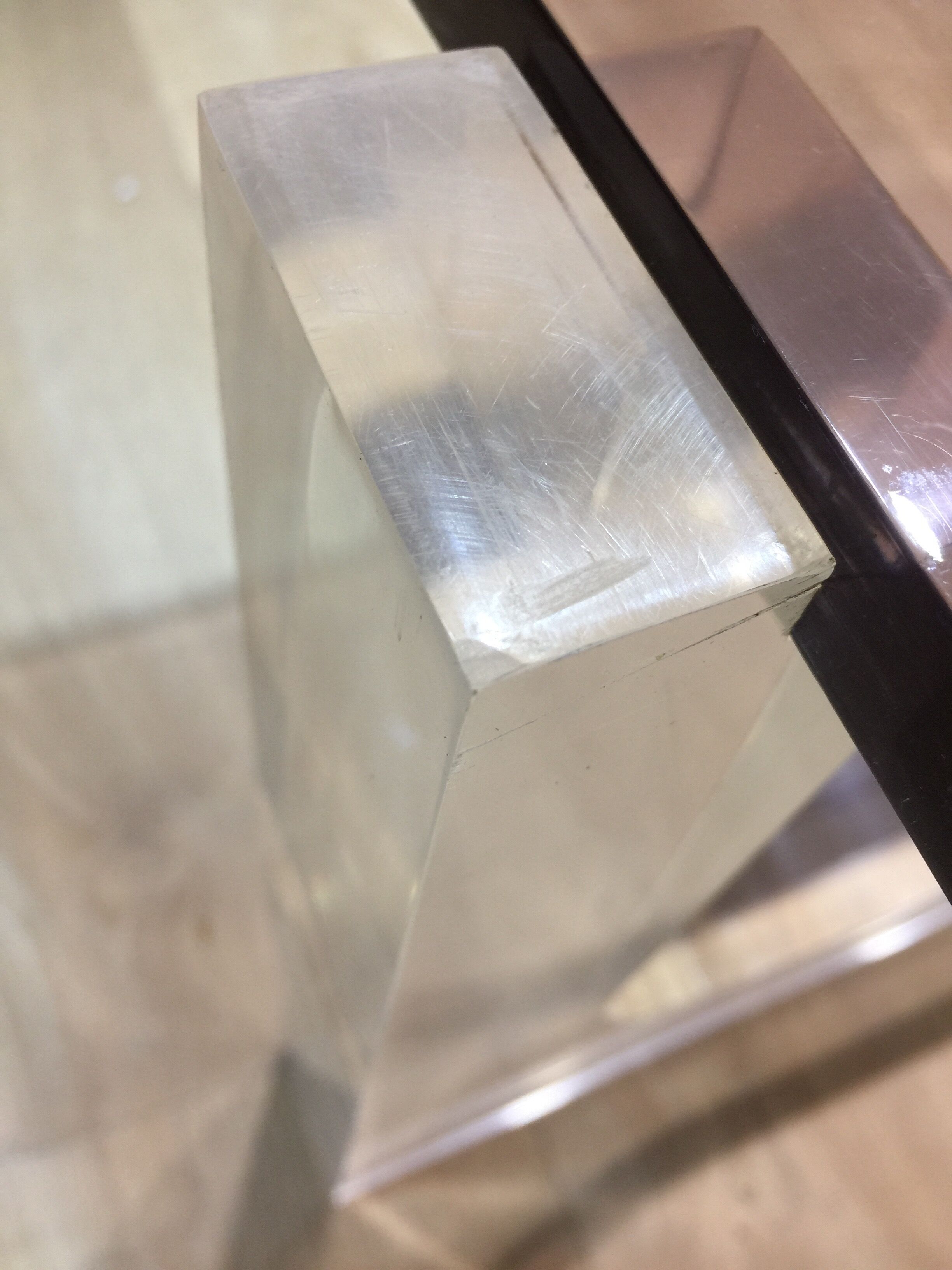 Michel Dumas Plexiglas coffee table circa 1970