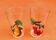 2 decorated glasses Pear / Cherry Reims France