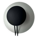 Vintage round wall light, grey and black metal, Italy 1970.
