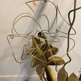 Lampadaire "fleurs" en laiton doré
