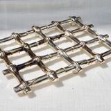Dessous de plat en argent façon bambou