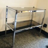 Chrome console and tinted glass