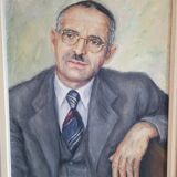 Portrait huile sur toile signé J. Adam 53