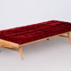Red Midcentury Modern Oak Sofa, 1950s, Original well preserved upholstery