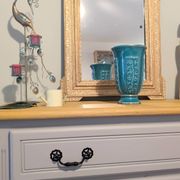 Ocean blue Verceram vase — French art ceramics