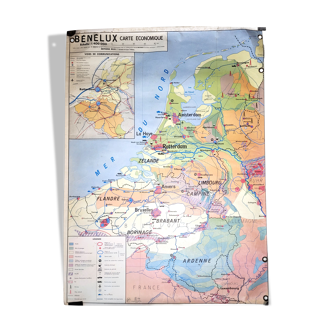 Carte géographique d'école Benelux