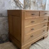 Chest of drawers raw wood and linen