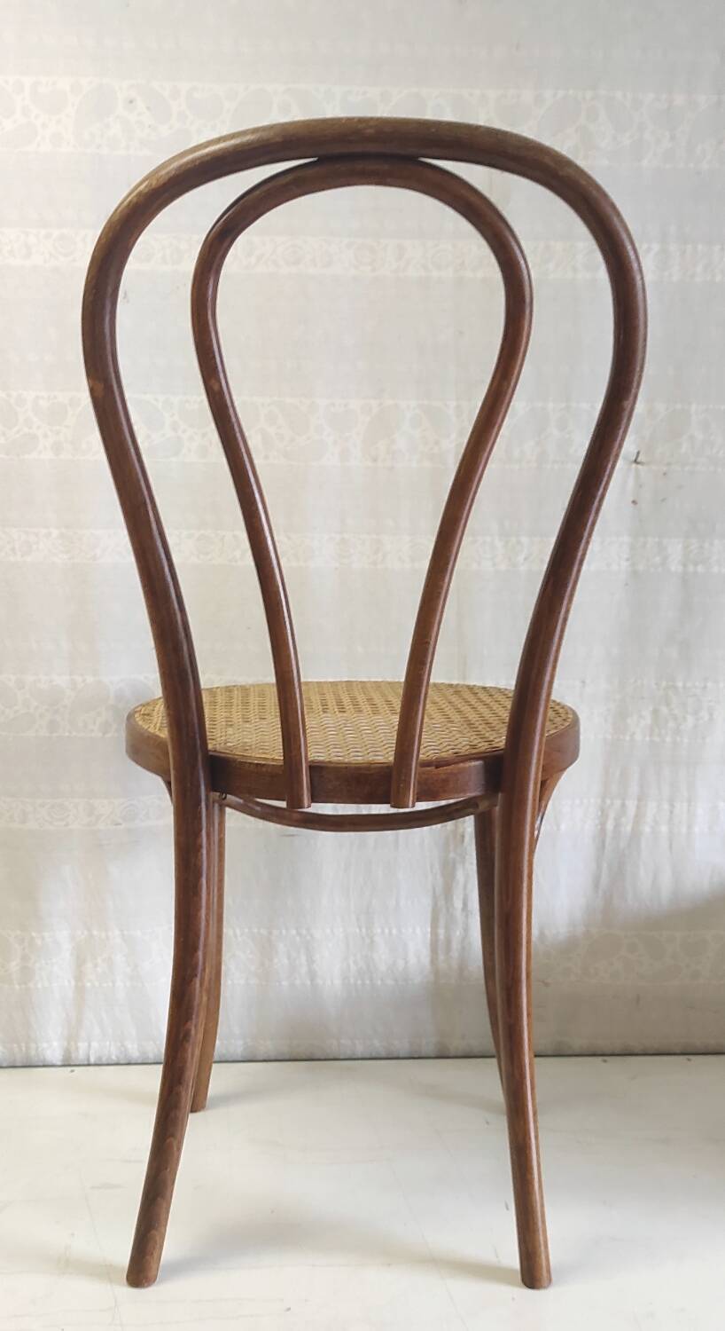Bistro chair in bentwood and canework - mid. 20th century