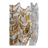 Pair of wall sconces in gilded brass and crystal, Sciolari design, Palwa, Germany, 1960s.