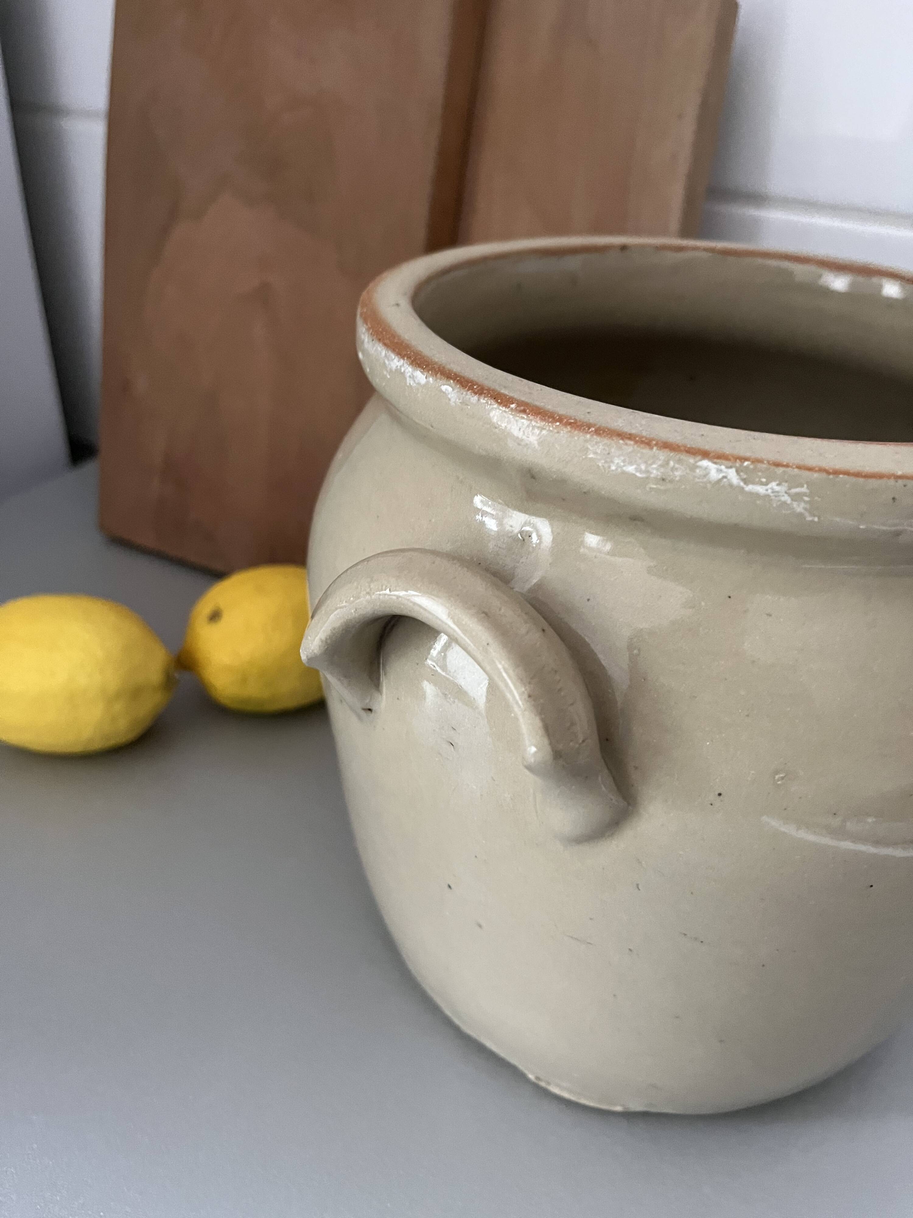 Old Digoin stoneware grease pot