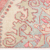 Red and beige wool turkish rug 198x112cm