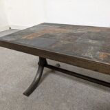 Coffee table in natural stones and wrought iron from the 60s/70s
