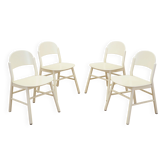 Set of four beech chairs, Italian design, 1970s, production: Italy