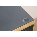 Vintage chest of drawers in lacquered wood and gilded metal 1970