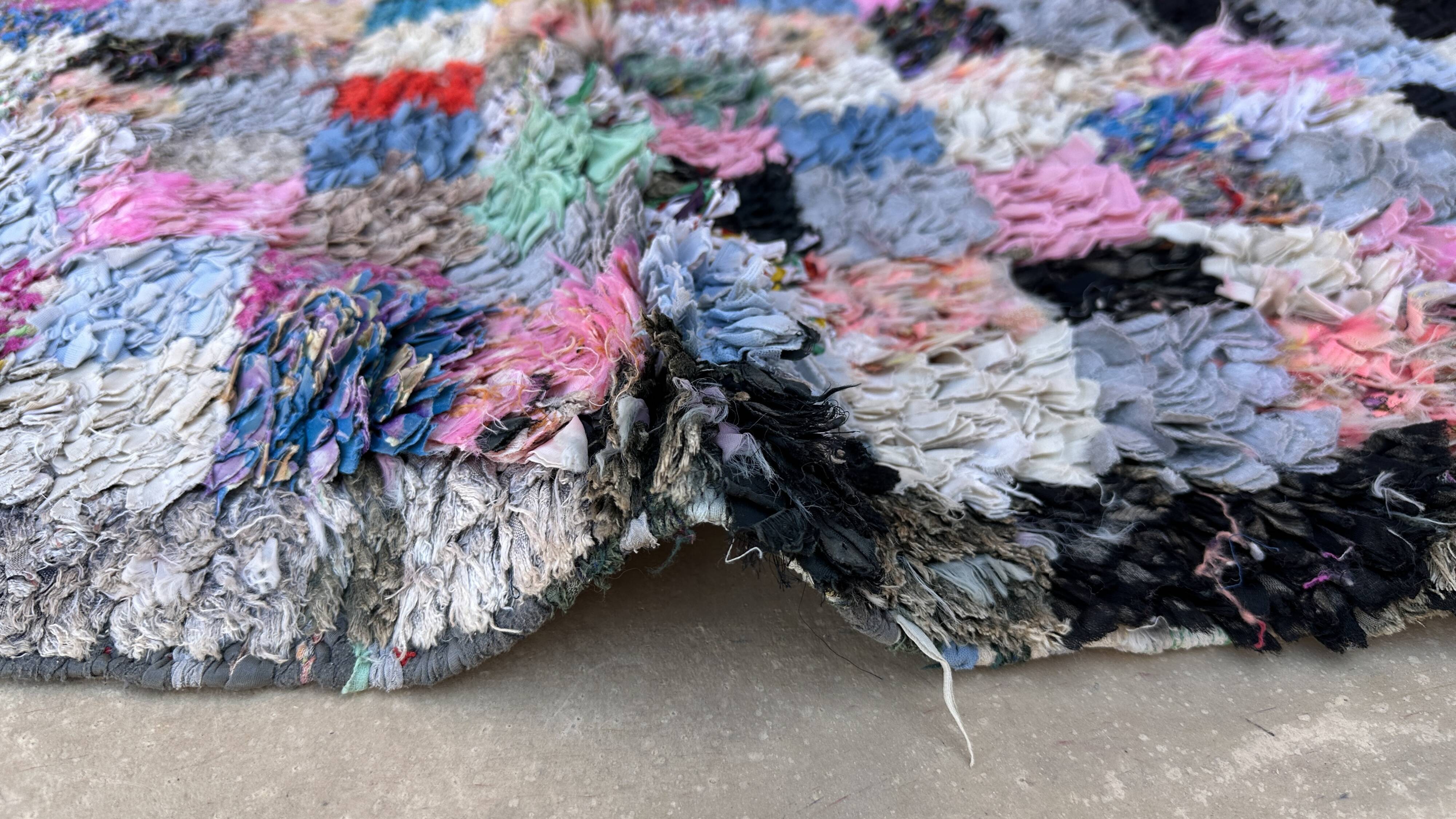 Moroccan Boucherouite Carpet - 106 x 188 cm