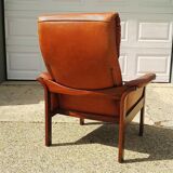 Scandinavian leather rest chair, Mobler Get, vintage