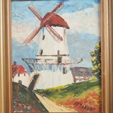 Tableau « Le moulin à vent coloré », design scandinave, 20e siècle, d'Aage Verner Thrane