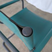 Vintage Mart Stam Style Armchair: Turquoise Leather, Black Chrome Cantileve