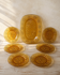 Vereco amber service plates with floral decoration.