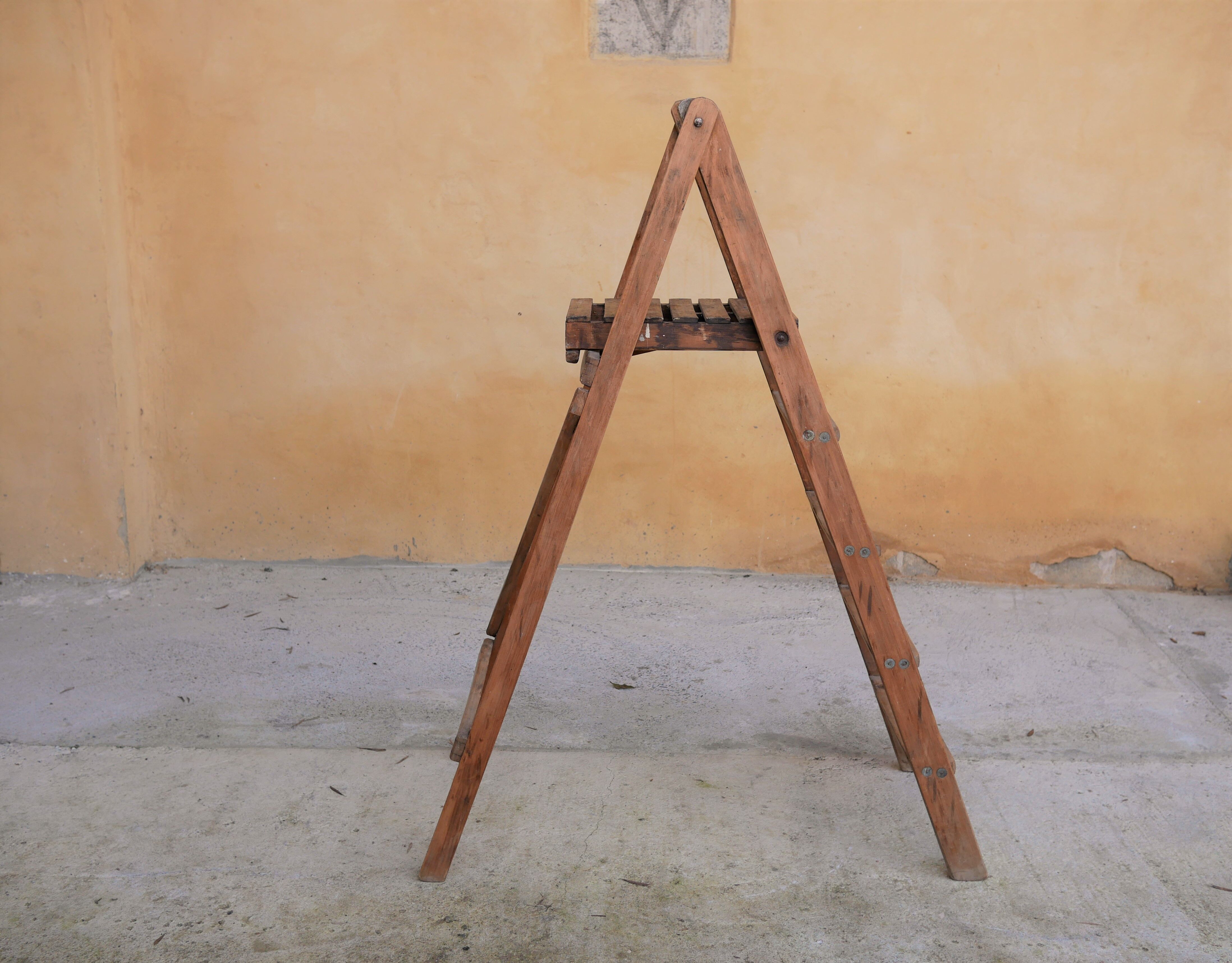 Vintage wooden stepladder