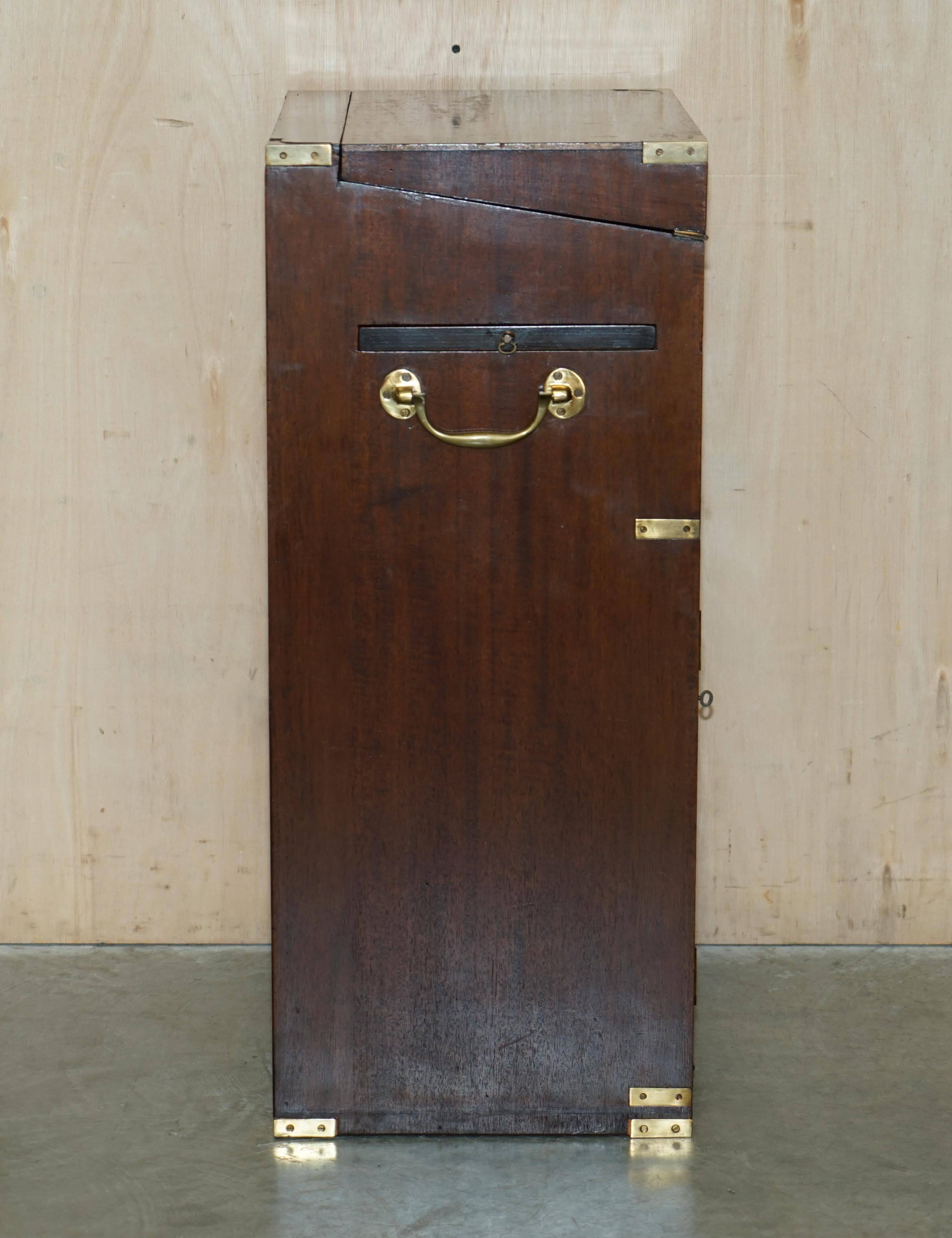 Victorian Davenport Desk in Hardwood and Leather