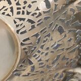 Bread basket, fruit... openwork in silver metal