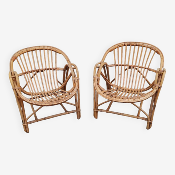 Vintage rattan armchairs from the 60s