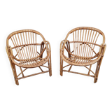 Vintage rattan armchairs from the 60s