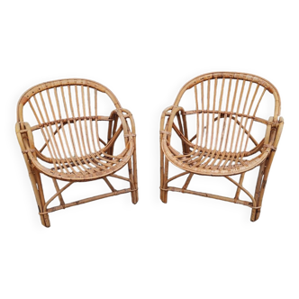 Vintage rattan armchairs from the 60s